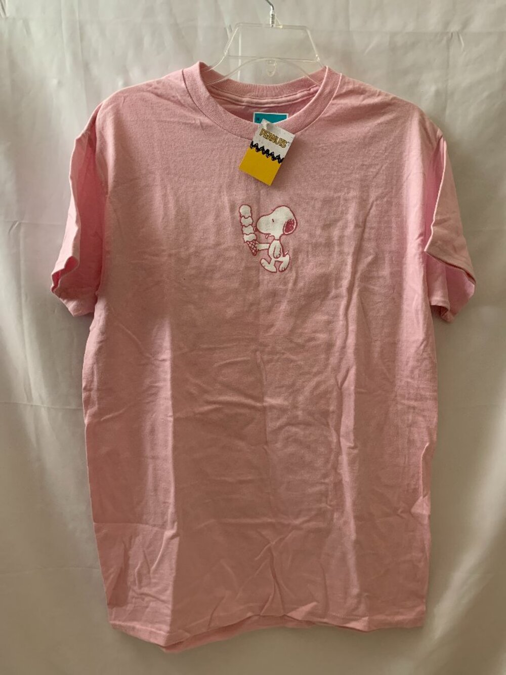 PEANUTS Snoopy Ice Cream Happiness Short Sleeve Tee in Pink Sz MEDIUM